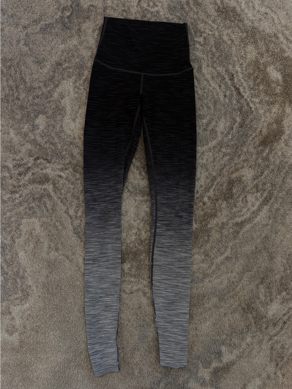 lululemon athletica Black and Gray Pinstripe Leggings